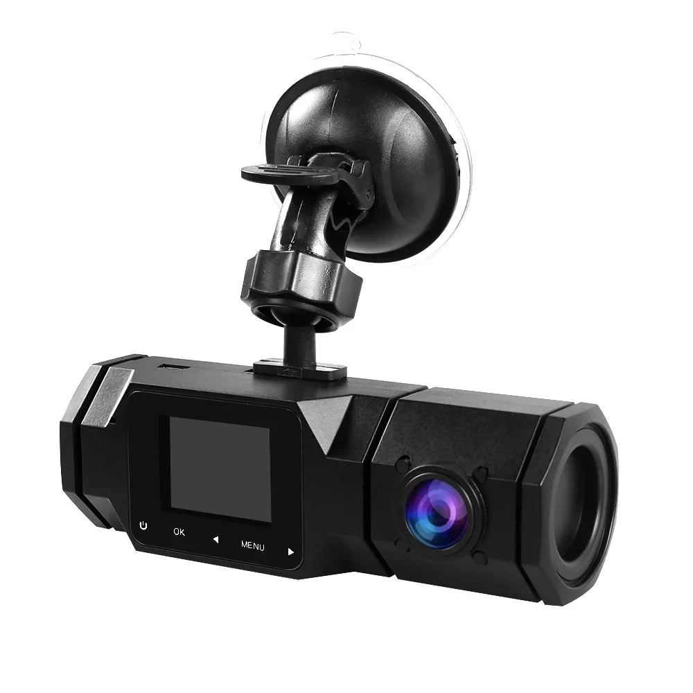Cam with Car Recording, SOATUTO Front Motion IPS Detection, Dashboard Recorder 1.5in Parking and Driving 2 Dual Locked, Accident Channel Vision, Night 1080P Dash IR Camera Cabin Loop Monitoring,