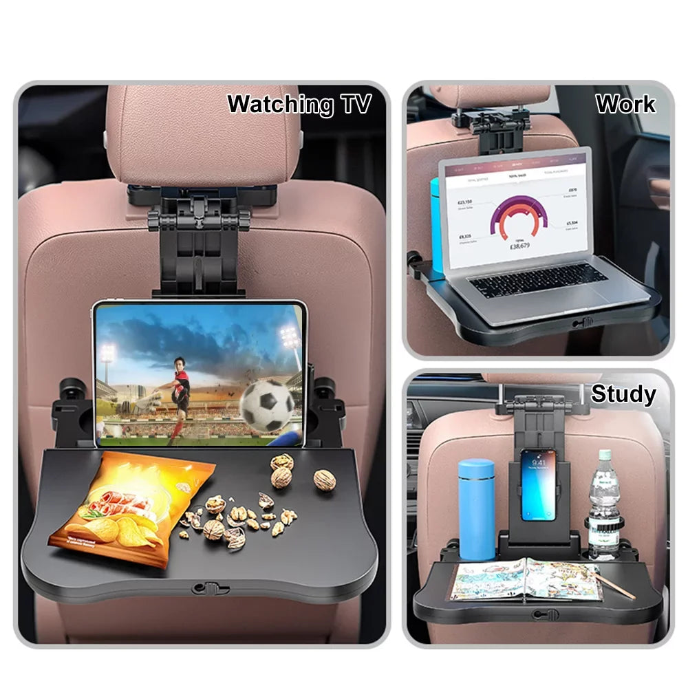 Adjustable Back Travel Car Seat Car Multifunctional Black Table, Tray Tomshoo Convenient Seat
