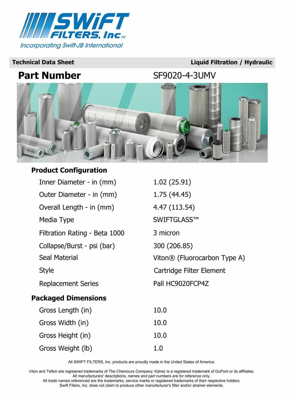 Filter Element P-F-TM-2-3C Microglass for Interchange TAISEI Direct 3 Micron Cartridge Construction KOGYO