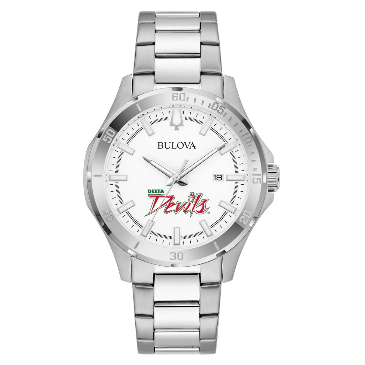 Steel Men's Classic Valley Devils Delta Bulova Stainless Watch Mississippi Sport Silver State