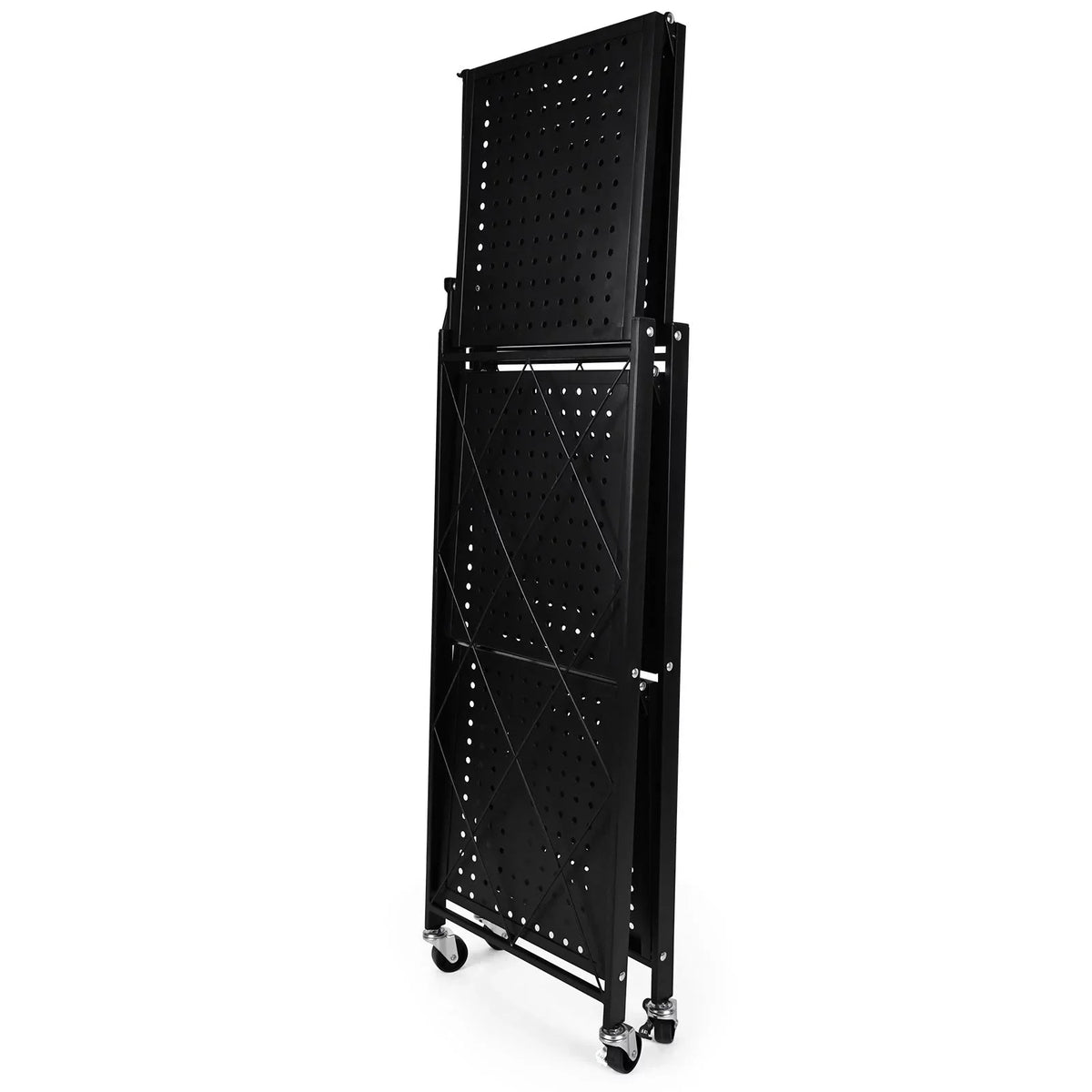 Shelving Shelving Heavy with Kitchen, Garage for Metal Foldable Organizer Easy Rack Suitable 3-Tier Duty Black Storage Unit Moving Storey