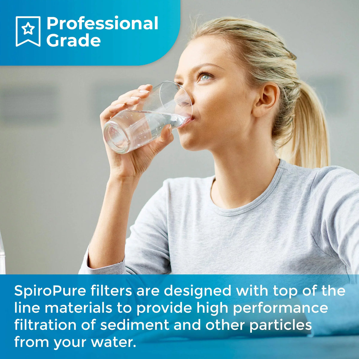 SpiroPure SP-P50-40 Micron Spun SDC-25-4050 50 Filter Polypropylene of (Case Sediment Water Cartridge Melt-Blown 40x2.5 20)