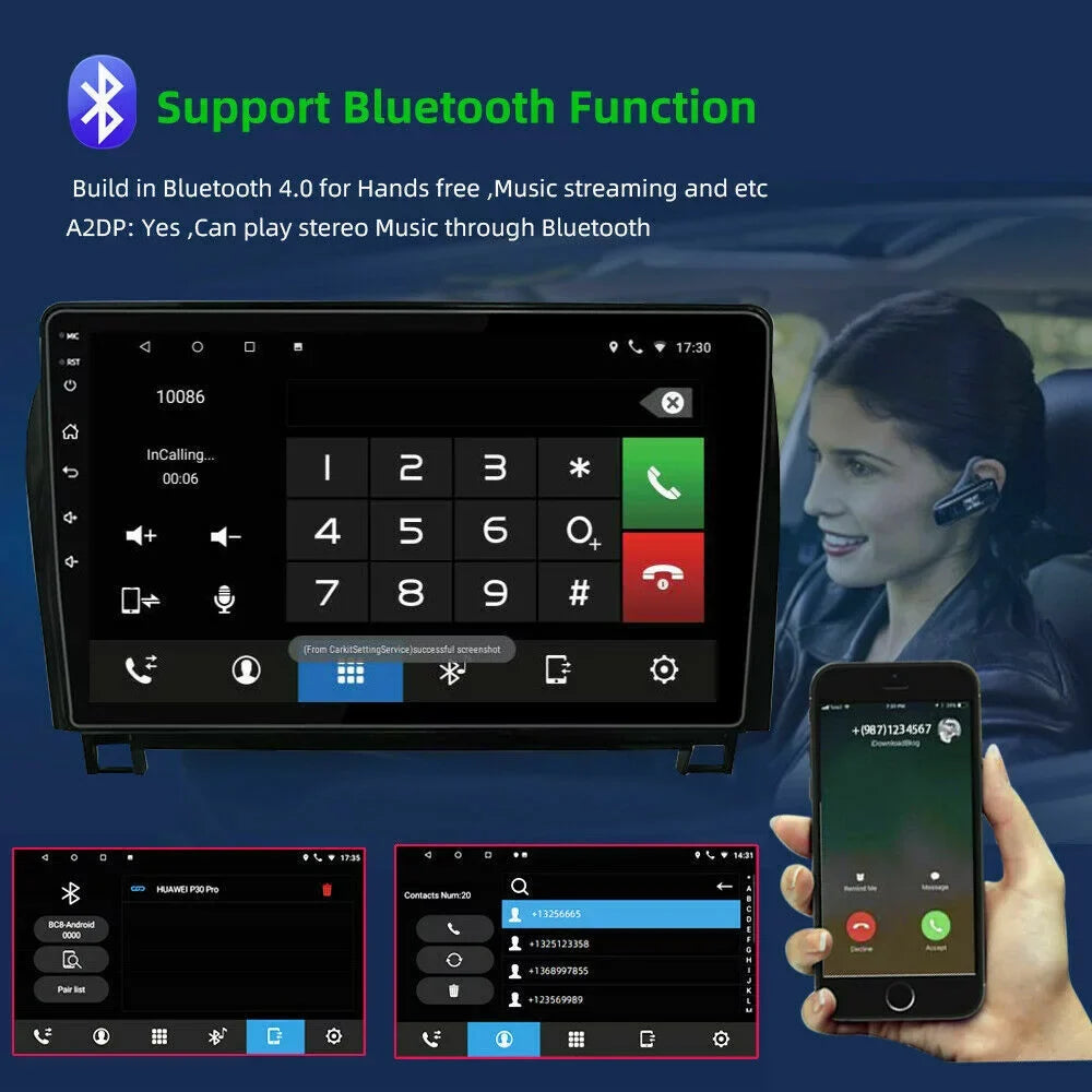 Radio Navigation 10 Tundra Apple Sequoia 2008-2017 GPS Play Car JMANCE 2007-2013 with for Android Toyota