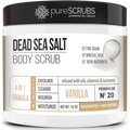 Bar & Wooden Body Spoon, SCRUB Organic Organic 16oz Oils Nutrients Mini Pure Exfoliating + FREE Set Essential Dead Loofah With Soap Scrub pureSCRUBS VANILLA & - BODY Large Salt Infused - Sea Premium