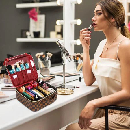 Women Accessories Travel Adjustable Organizer with Storage Brush Tool Bag Digital Toiletry ZBH Makeup Make Train Case Makeup Up for Compartments Jewelry Makeup Cosmetic