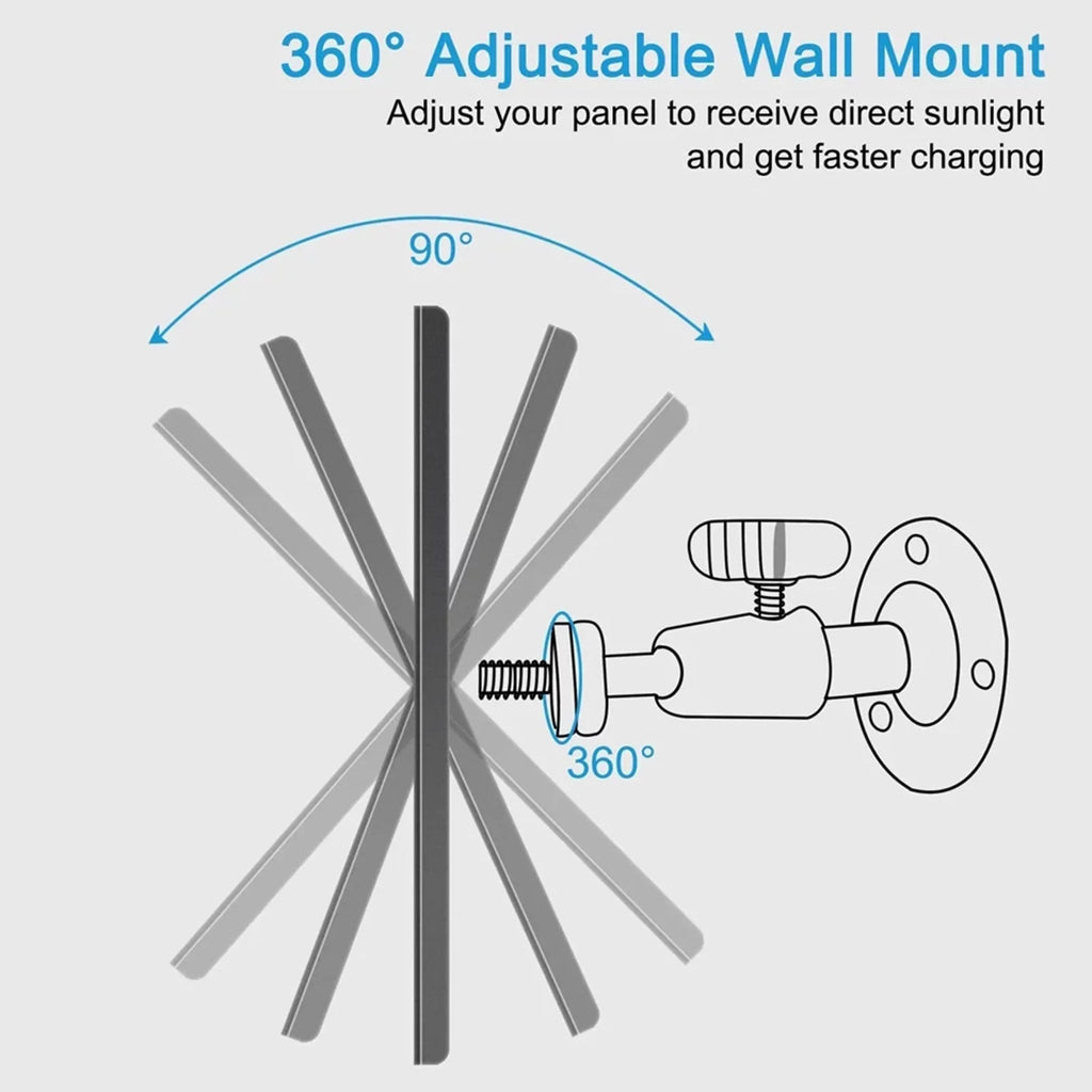 USB 10W Monocrystal Charging for Rotation, Panel Solar Shinysix Camera 6V Plate, Wall 360-degree Waterproof, Silicon USB Mounted