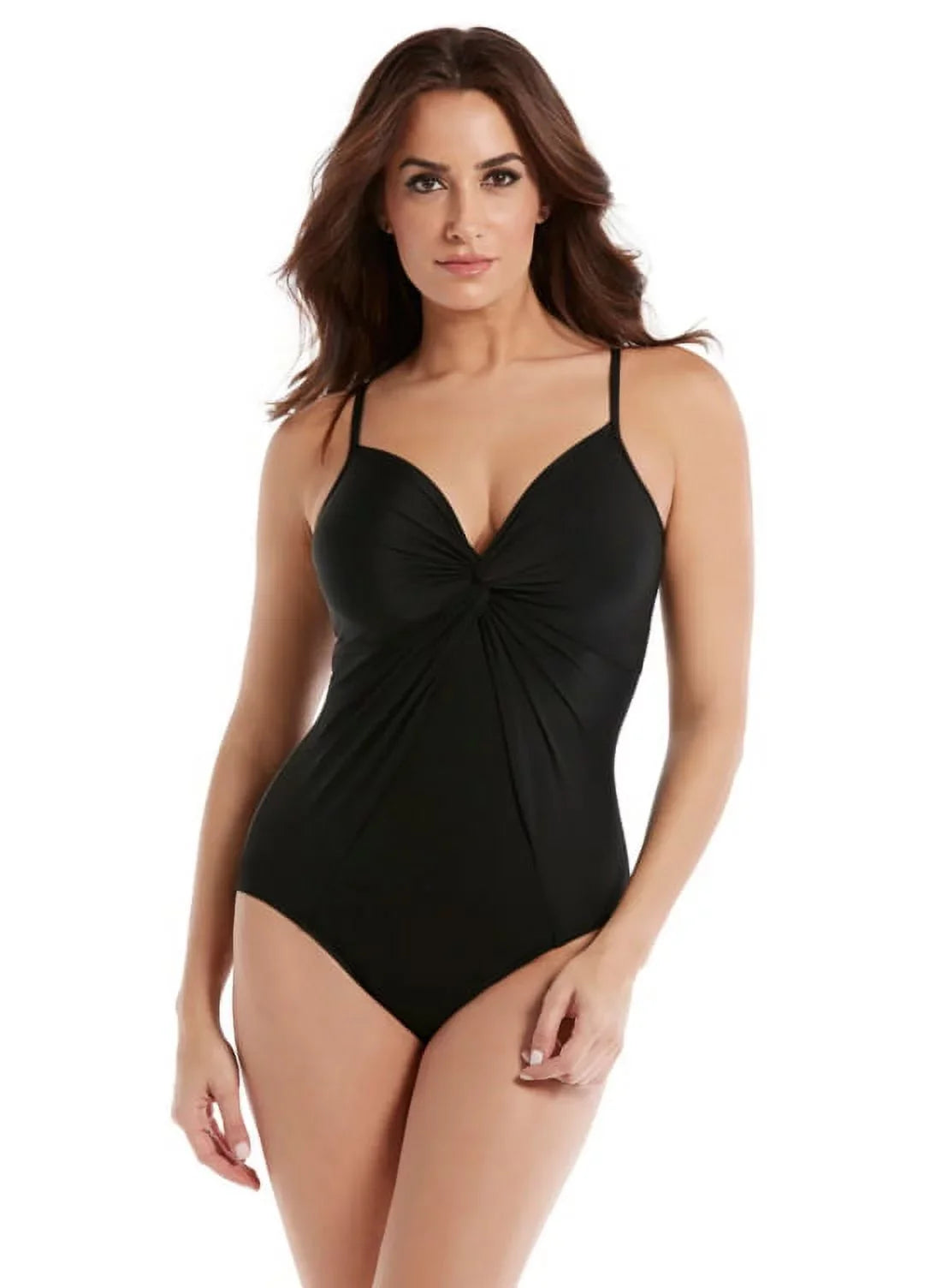 10 Love BLACK Knot Solid Piece US One Miraclesuit Rock Swimsuit,