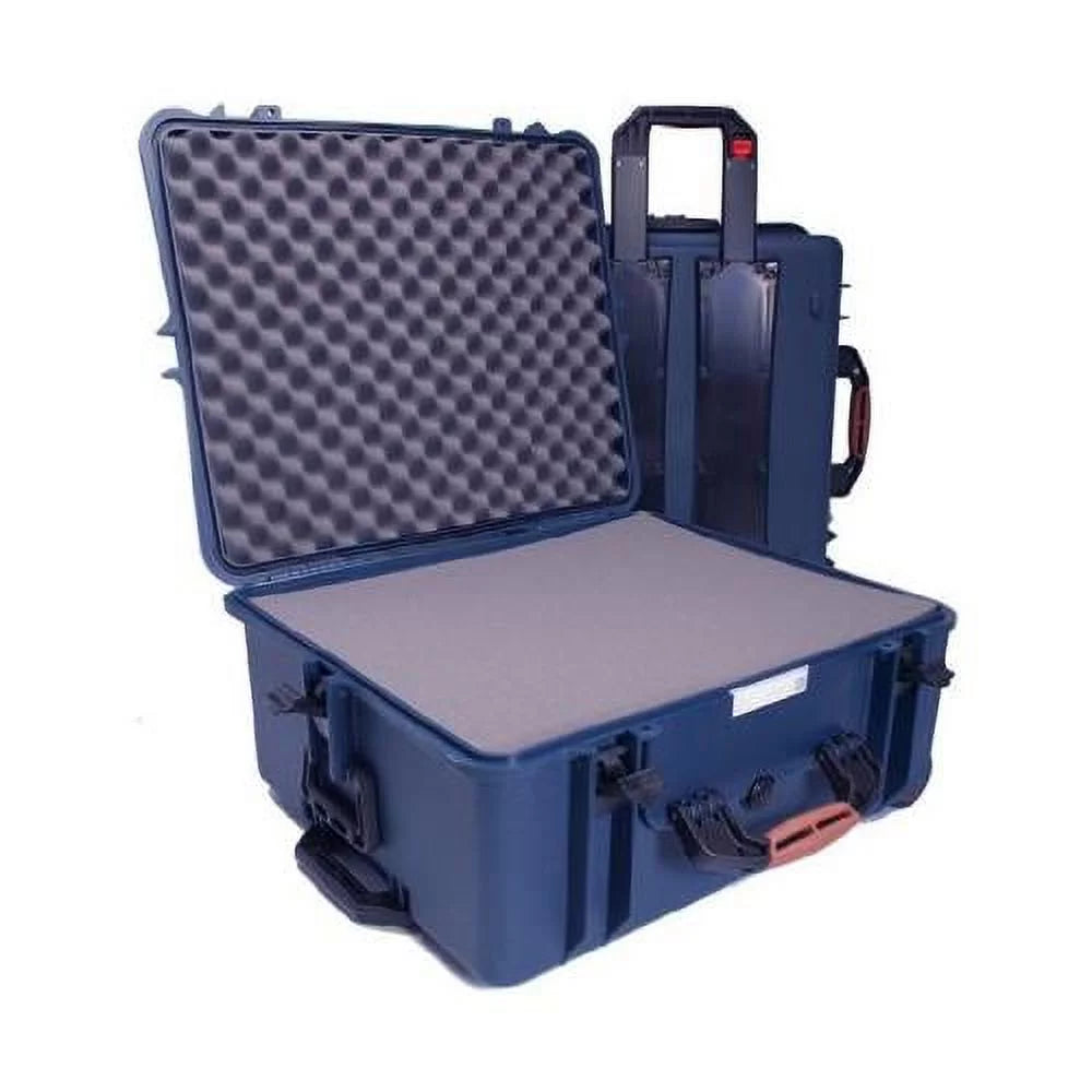 Hard XL "Safeguard" Waterproof & Vault, Wheels Brace Large Field Porta Production "Diced" Interior Camcorder Foam Case with eXtra