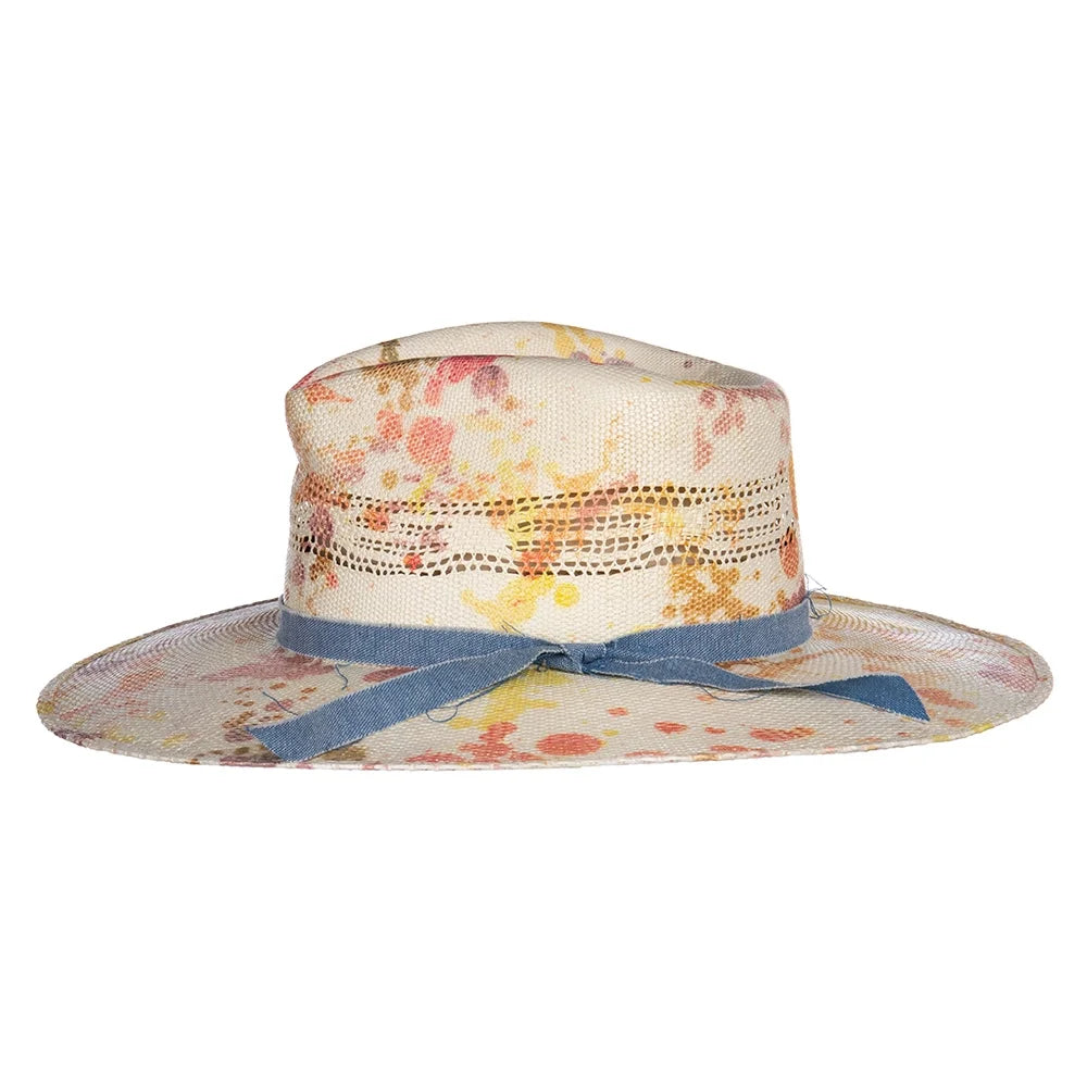 Multi Splattered Womens Fashion 3/4` XL Splash Charlie Horse Brim Hat Big 1 3