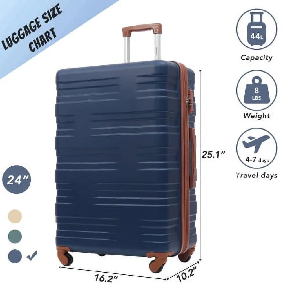 Carry Expandable Lock 24" Spinner Luggage Hardside Suitcase Wheels Luggage with on ABS TSA Travel Luggage