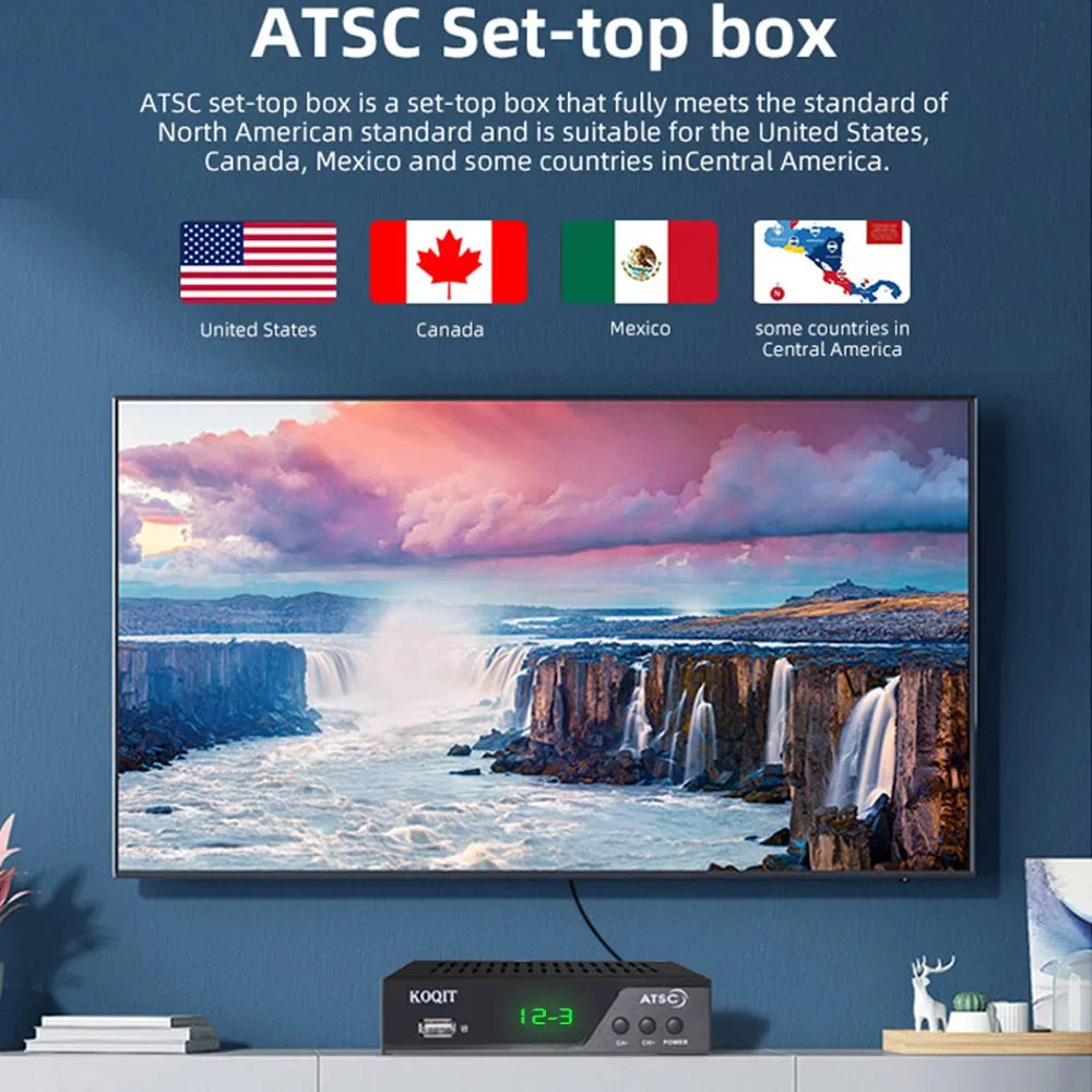 ATSC Recorders to Digital, TV Box USB, OTA Hours, 12/24 Digital to Converter Box Set Coax HDMI Top Digital Box, Clock to Analog tv Multimedia Tuner