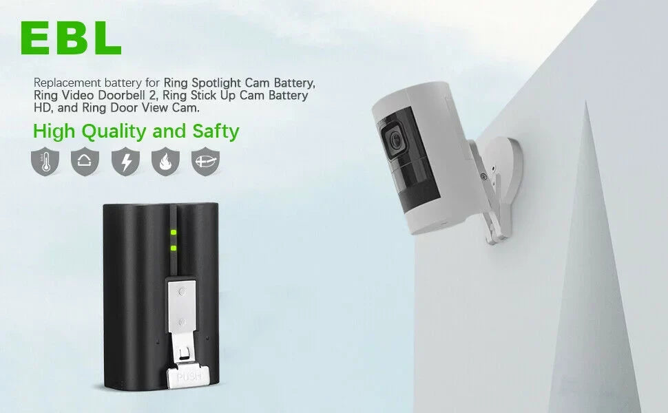 Camera, Plus/4, Doorbell Battery Stick Replacement 3-Pack Doorbell Backup Rechargeable Video for Up Cam, Batteries Cam, 6040mAh with Compatible 3.65V Ring EBL Doorbell 2/3/3 Spotlight Ring
