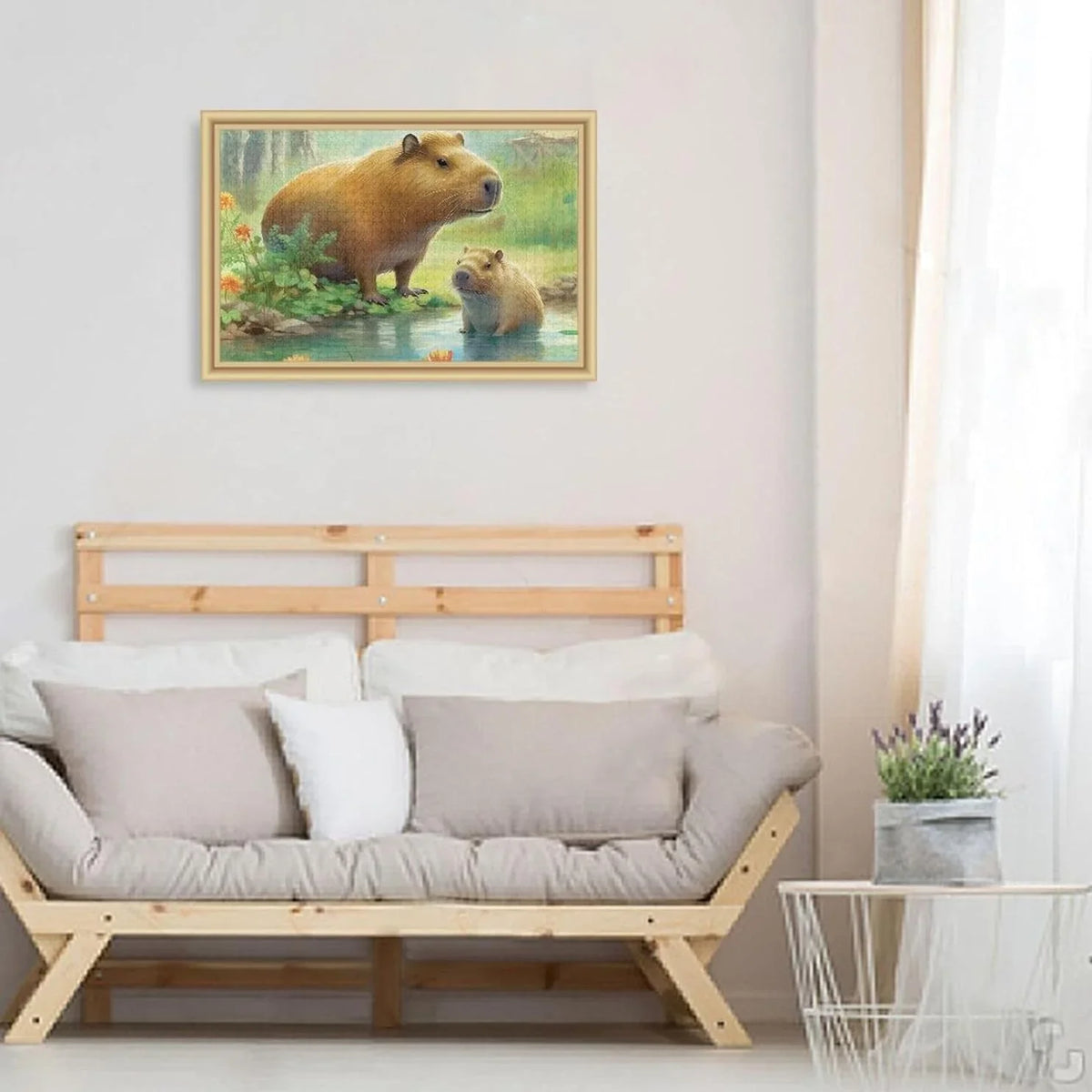 Exercise for Kids Brain Material 1000 PCS Wood Paper Game Gift Family Zigsaw Puzzle, Composite Bag, Parents Puzzle Jigsaw Fun for Adults, with Family Friends Storage Challenging Capybara