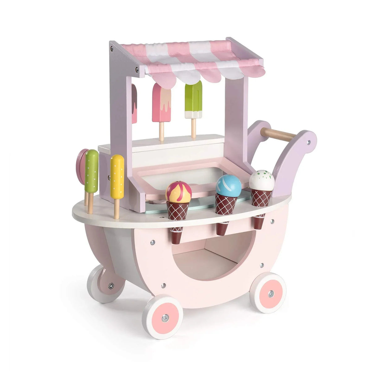 Toys Wooden Play Kids, Toddlers Boys 3 for and Truck, Gift Up Cream Girls Cart Pretend for Food ROBUD & Ice Years