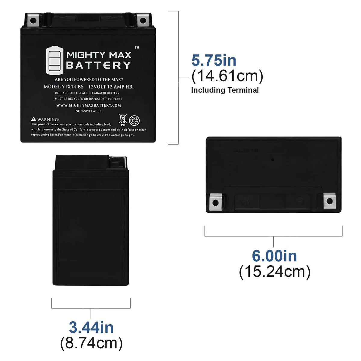 Replacement YTX14-BS ZRX1100 For Battery (1999-2000) KAWASAKI