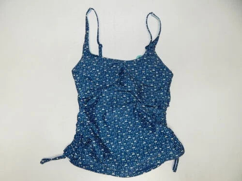 Shirred Deep Scoop Cha prAna Top Cha Tankini Small (S) Size Melody Indigo Neck