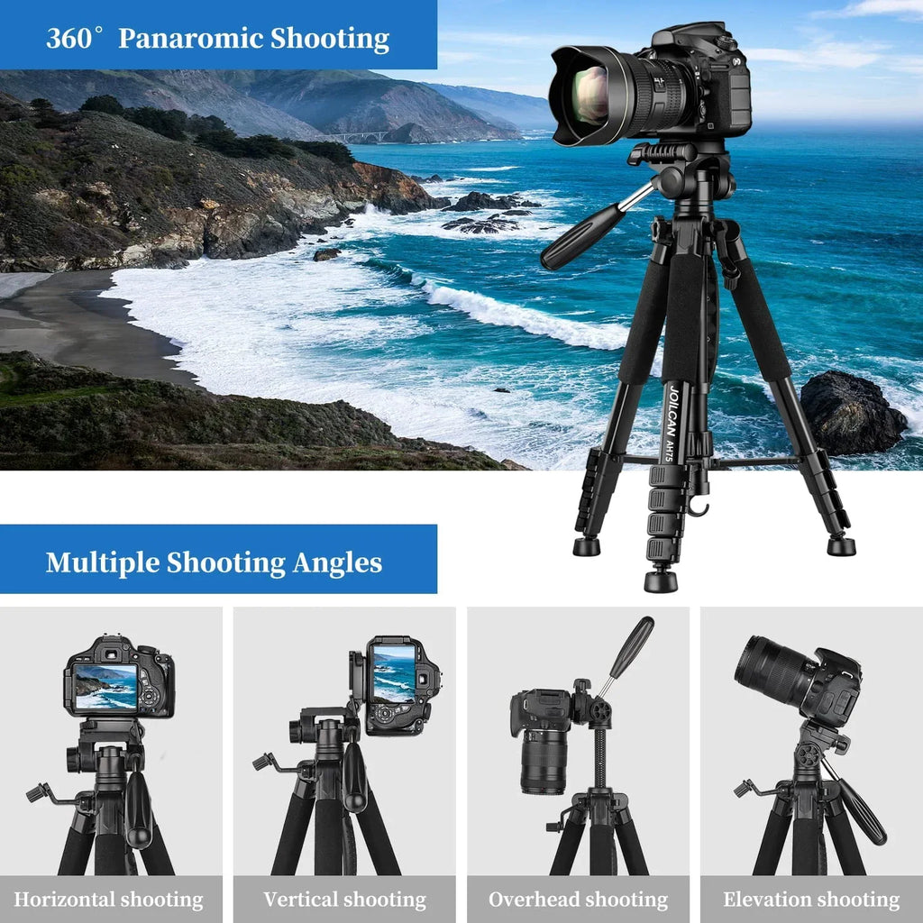 Phone Tripods, Tall Stand Tripod for Camera Video Cell Photography, Tripod 74" Camera Tripod, Heavy Camera Duty