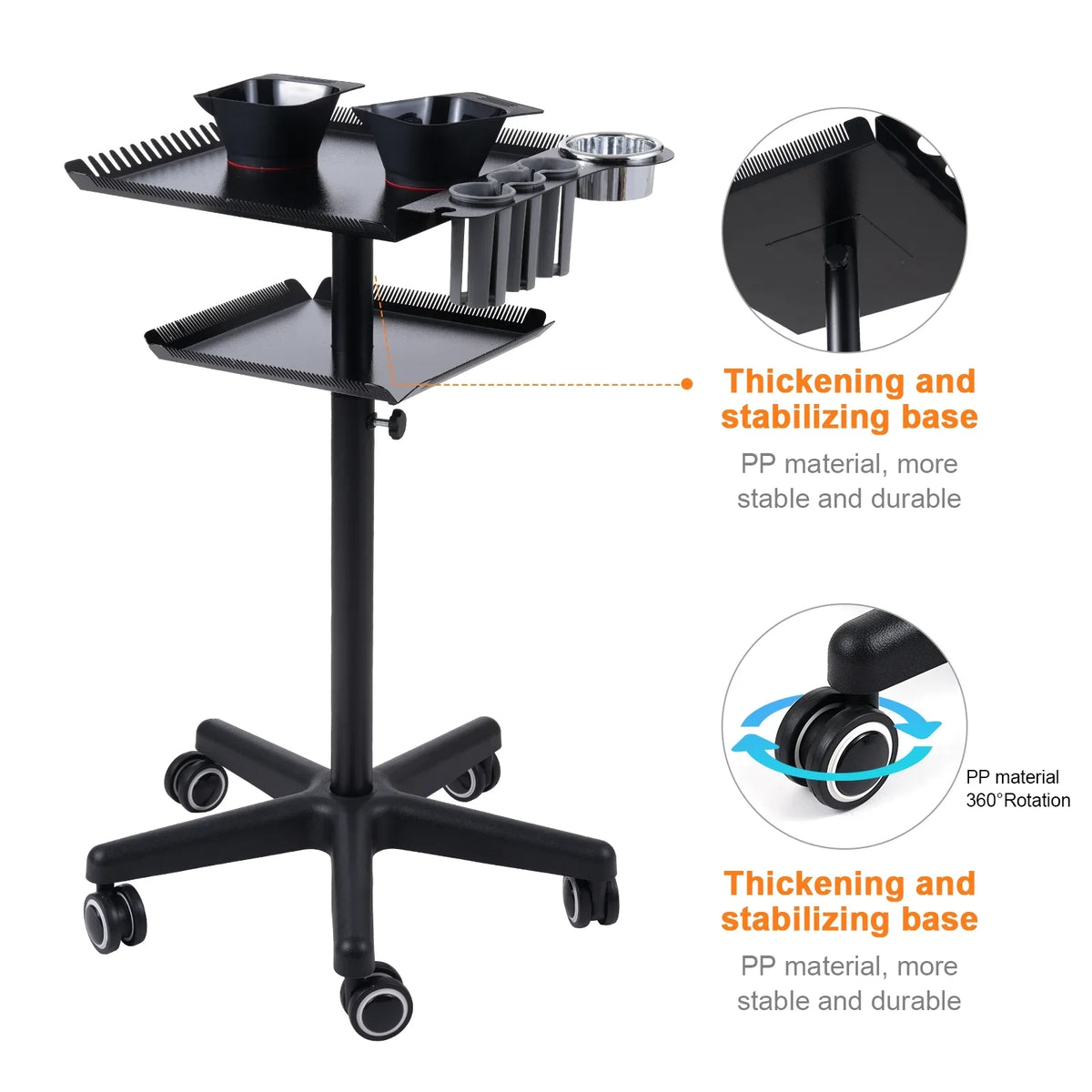 Beauty Station Adjustable On Salon Hair 2 Movable Trolley,Hair Salon Station Salon With Spa Stand Clinic Bestauty Wheels Hair Cart Adjustable Station Salons Cart Salon With Hair Cart On Salon Stylist