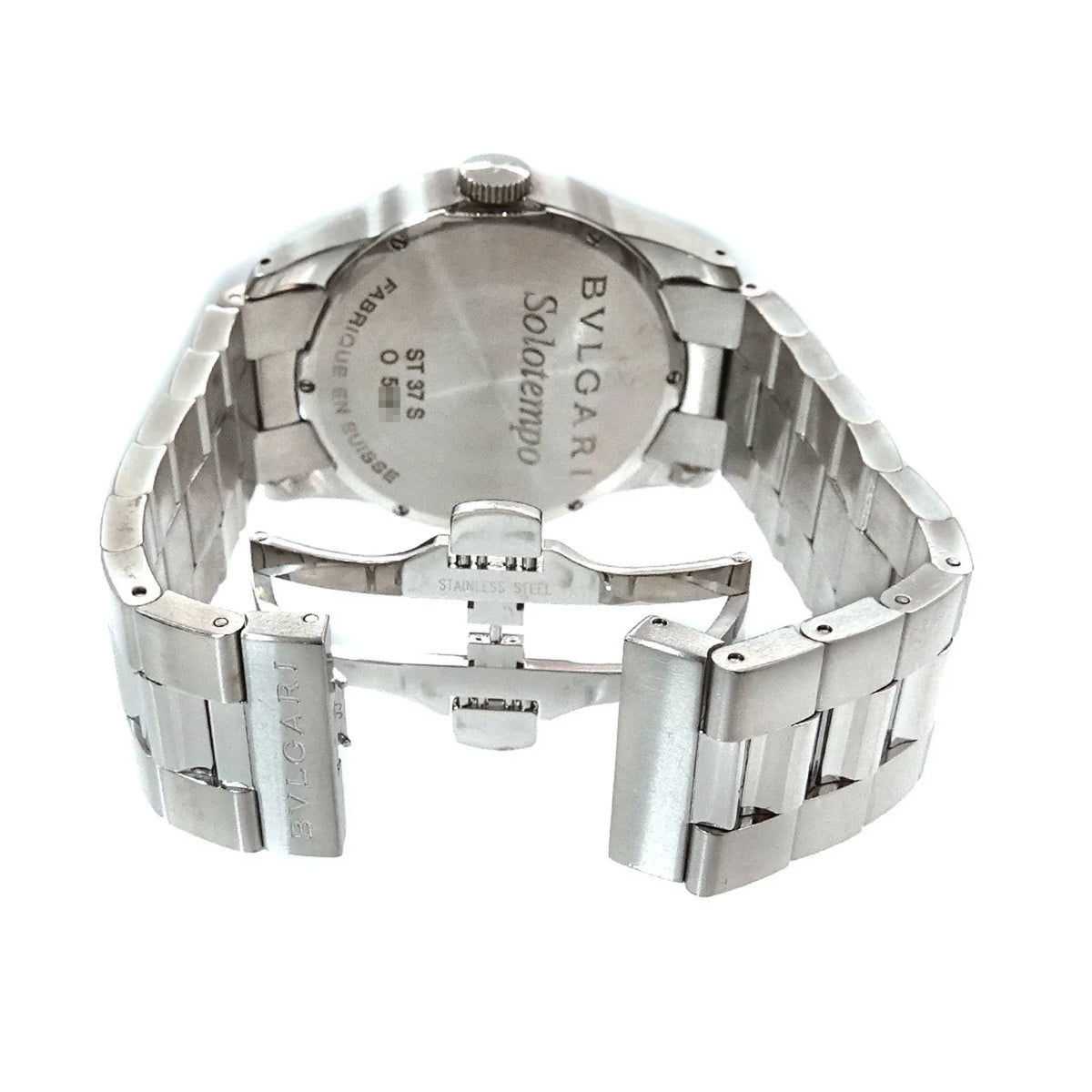 Bulgari ST37S BVLGARI Solotempo Men's Watch Dial (Good) Black Pre-Owned Quartz