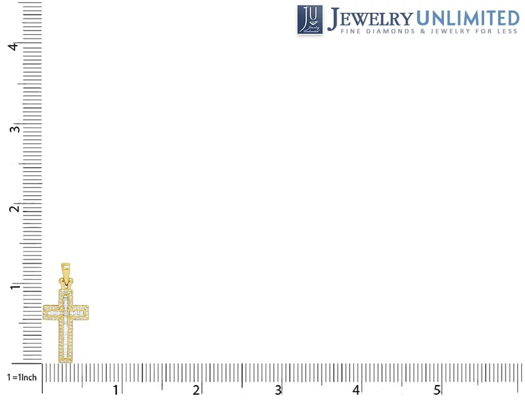 Cross 14K Yellow 0.4CT Baguette 1.25" Gold Diamond