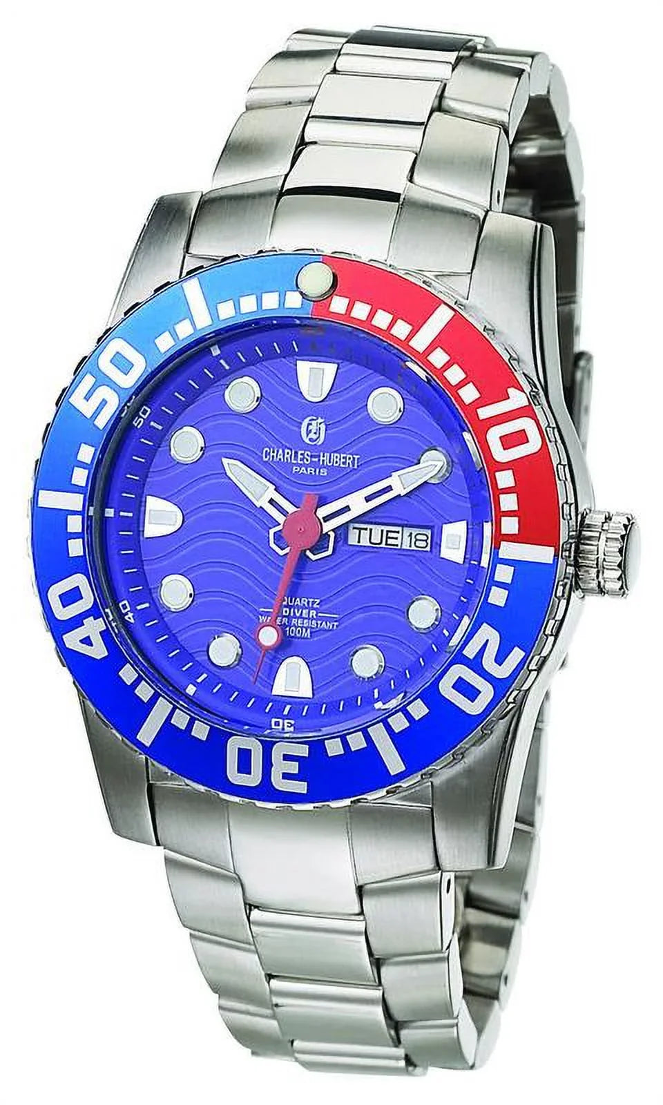 #3779-EM Paris Charles-Hubert- Mens Stainless Watch Steel Quartz