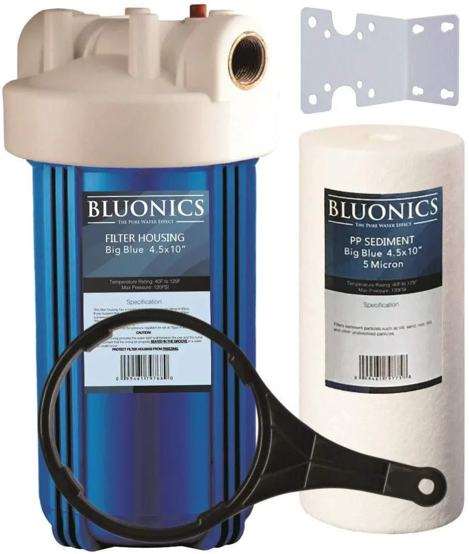 and Iron, Cartridge Undissolved Sediment Sediment Bluonics Sand, for House Blue Micron 10" Big Filter Whole 5 Rust, Dirt, with Water Particles