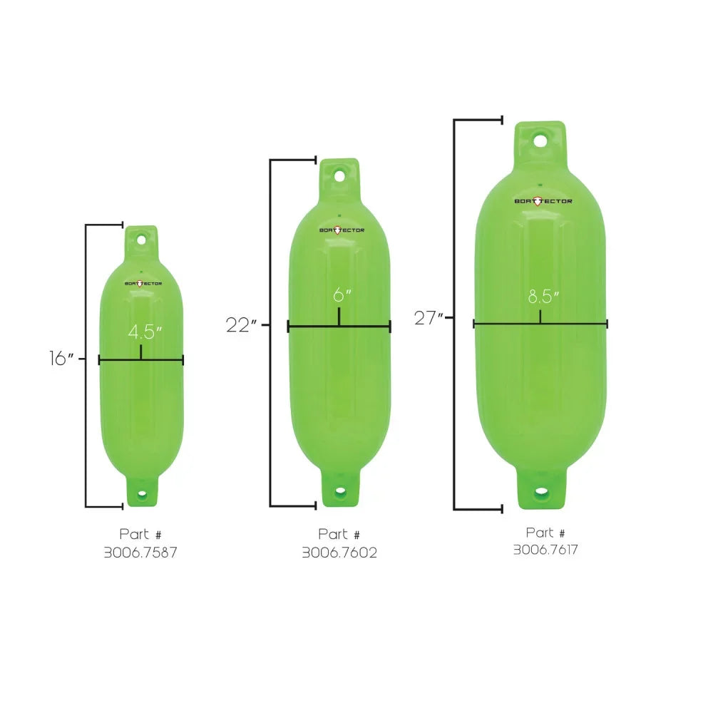 Value 3006.7587 Max Green Inflatable BoatTector Fender x 4.5" Neon 16", Extreme 2-Pack -