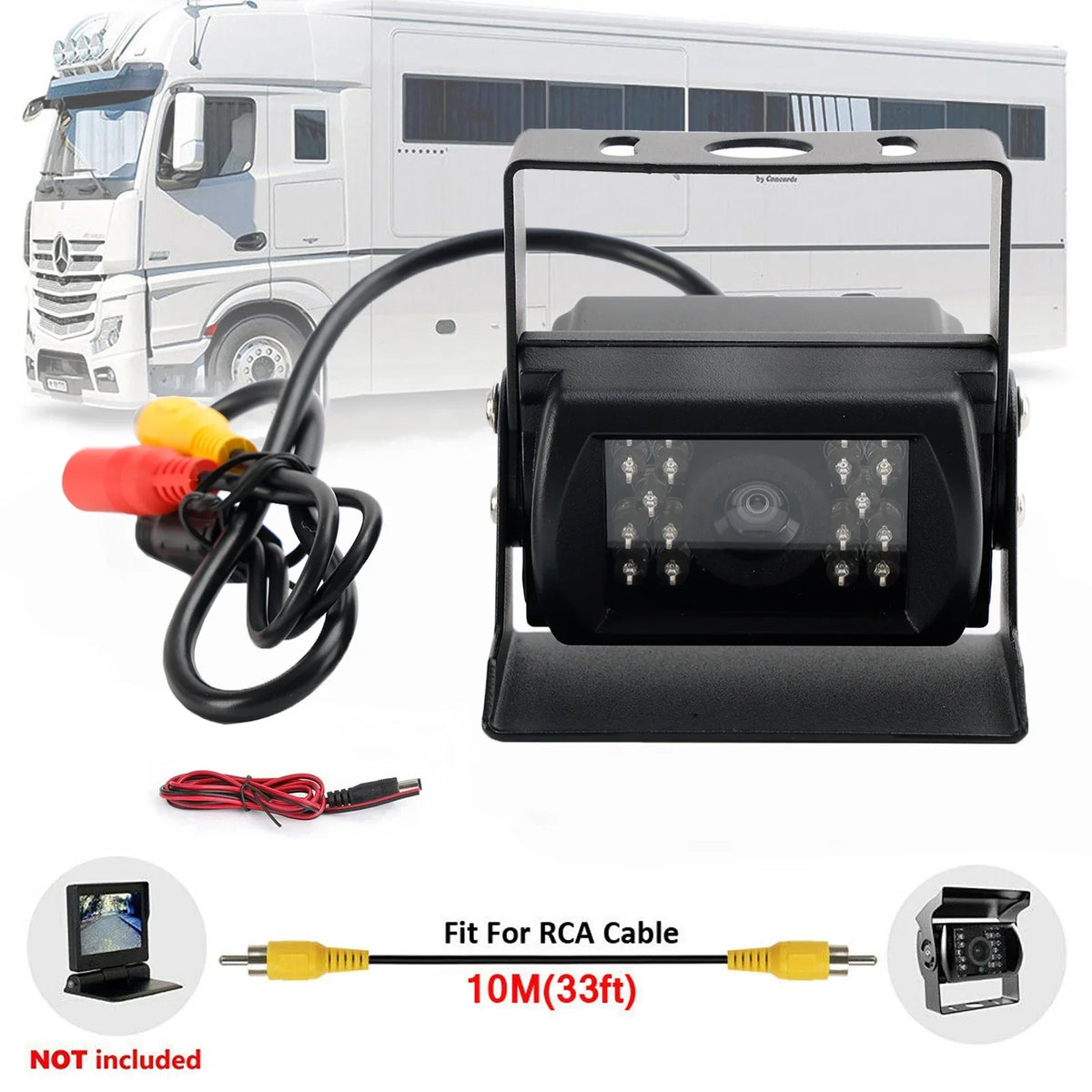 Bus IR Rear Truck CCD View Night Backup Camera RV Waterproof View Van for