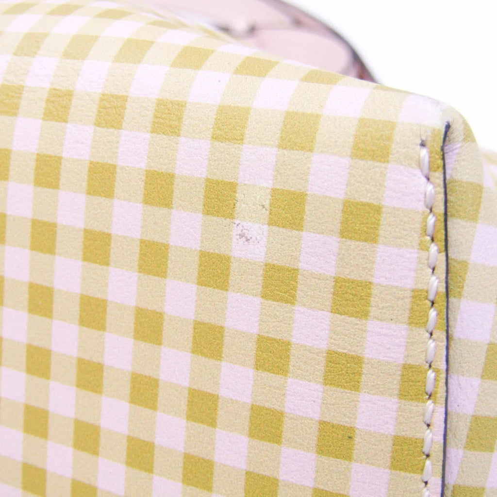 Pre-Owned Handbag,Shoulder Bag Plaid Women's Way Fendi By 8BL146 Pink,Yellow (Good) Beige,Light Gingham Leather The