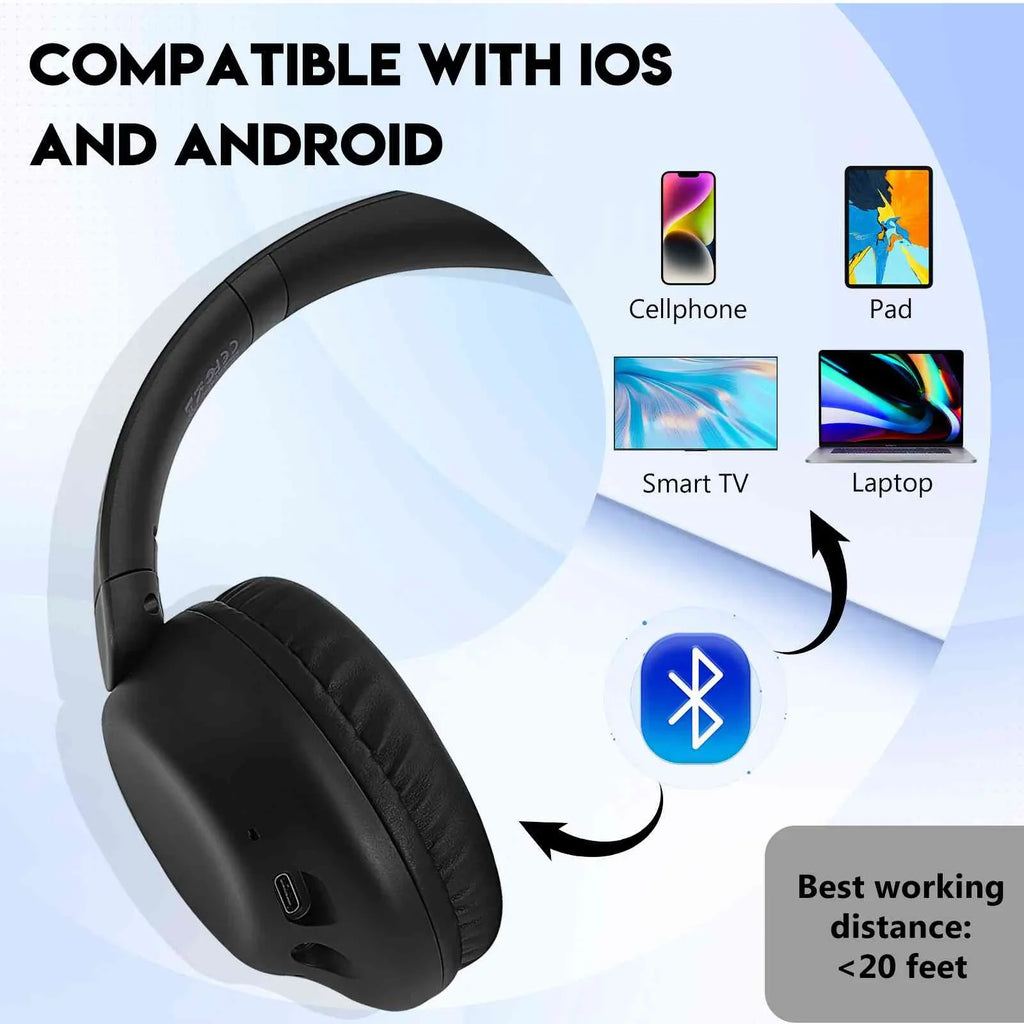 The UrbanX QMobile Headphones Wireless Bluetooth Call Phone Audio, Comfort for Stereo Over Bass, X2 High with Deep with Superior Earphones Mic Energy Support Ear Resolution UX35