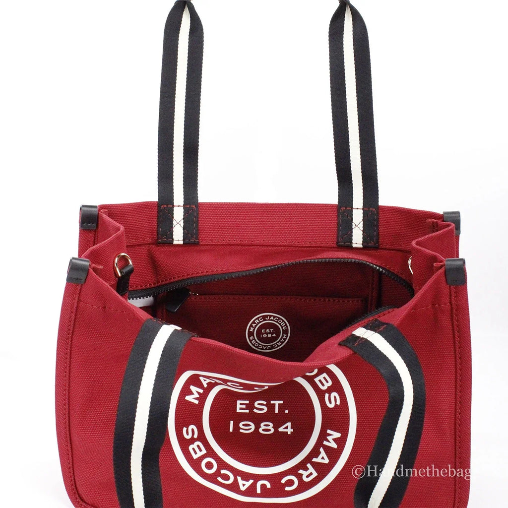 Medium Canvas Savvy Purse Red Bag Jacobs Marc Fabric Shoulder Convertible Tote