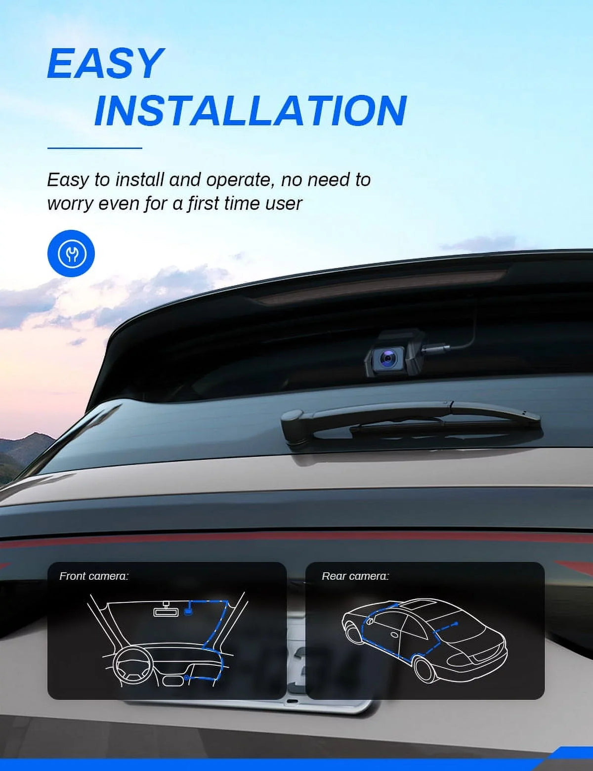 Dash Camera Inch Front Recorder for 2.5K Vision Dashboard 170 WDR Crosstour and Screen IPS CR900PRO Backup Cars G-Sensor, Dual Night Cam, Rear Car Parking Cam with GPS Dash 3 Camera Magnetic Monitor