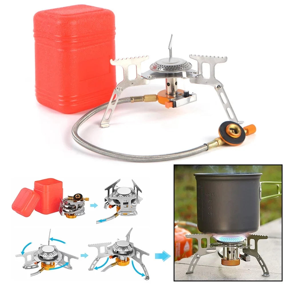 for Backpacking Stoves, Outdoor, Camping Windproof stove Lightweight Portable Silver