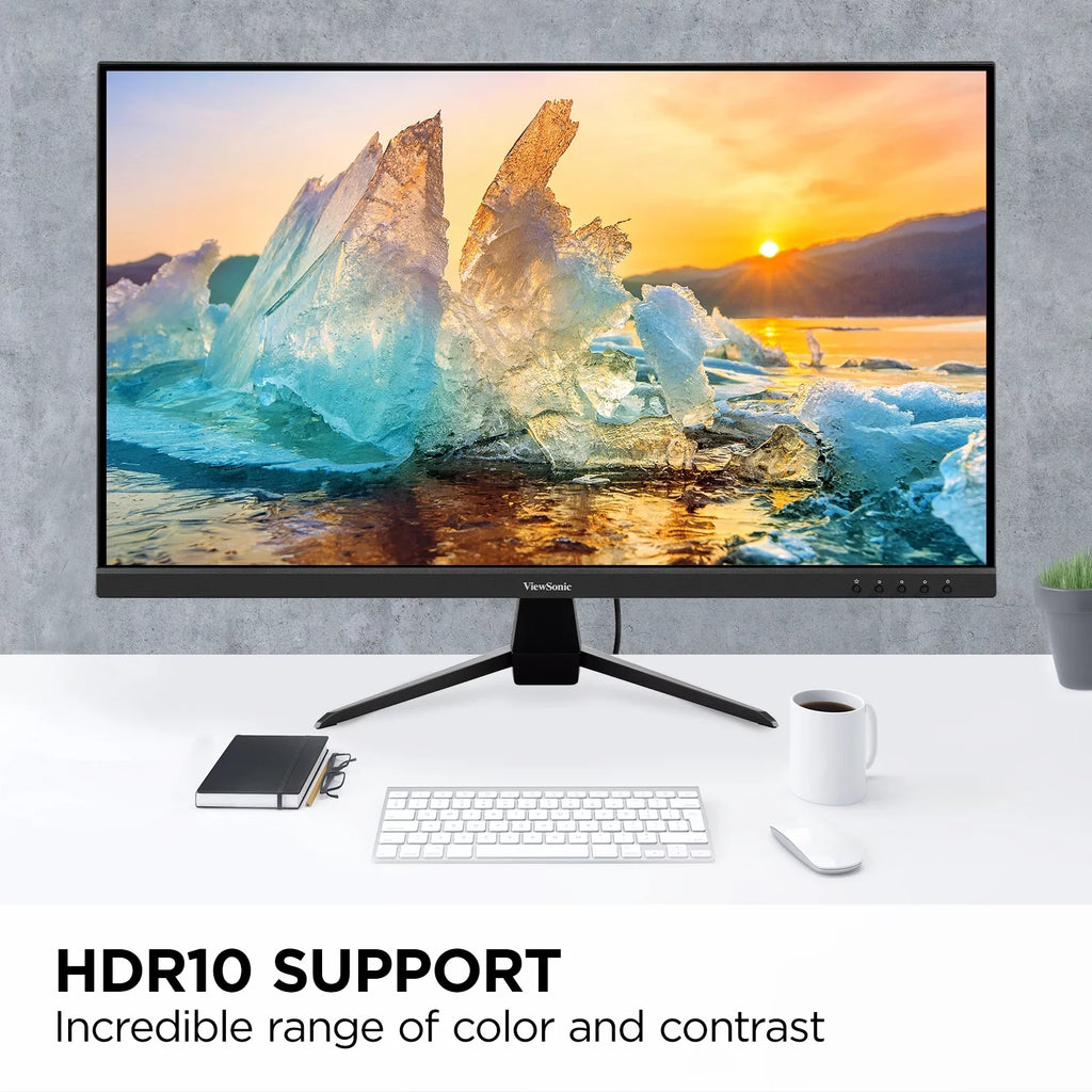 Inch with IPS Eye Bezels, HDR10 65W VX3267U-2K Monitor ViewSonic C, Input and DP 1440p USB Care, HDMI, 32 Support, Content Ultra-Thin