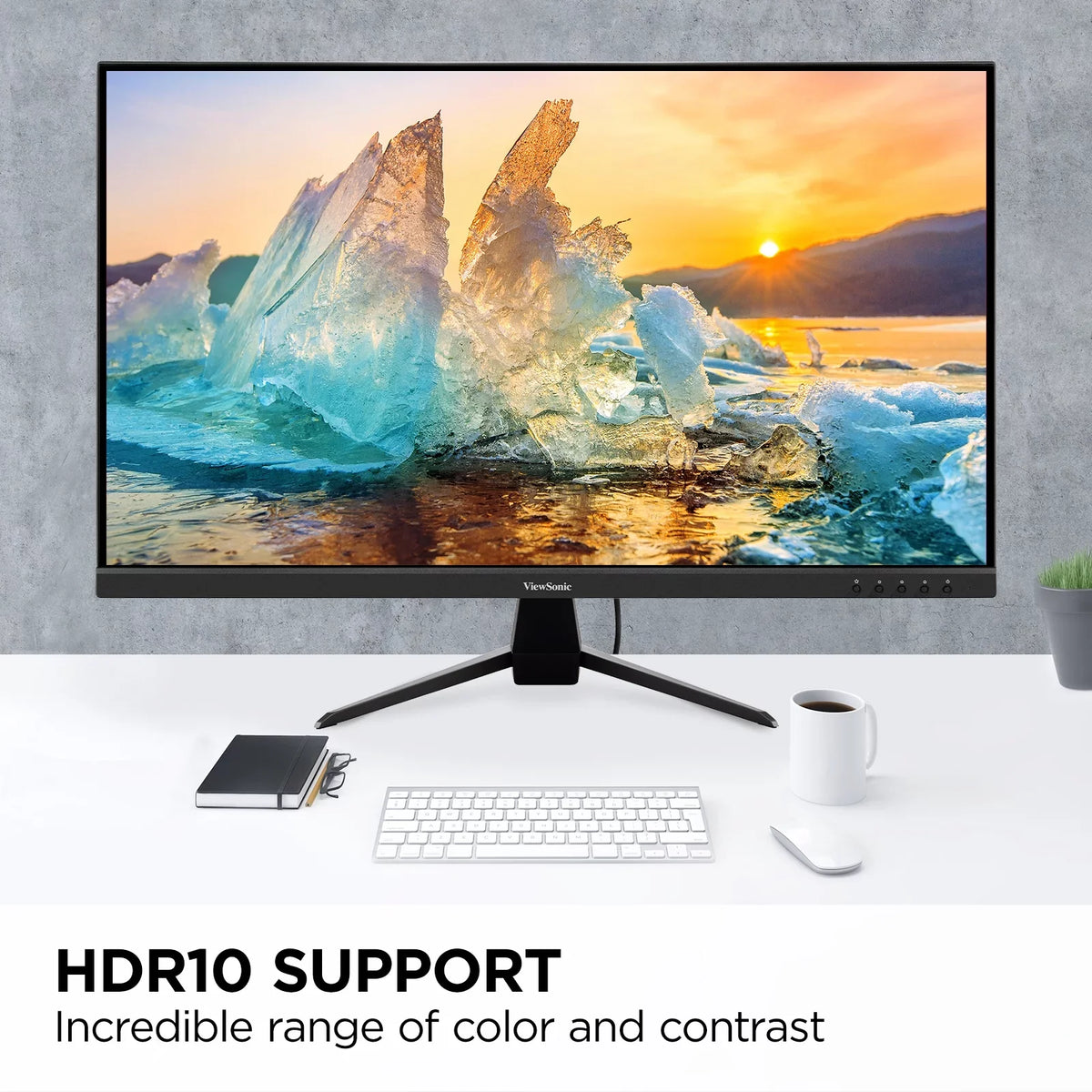 Inch with IPS Eye Bezels, HDR10 65W VX3267U-2K Monitor ViewSonic C, Input and DP 1440p USB Care, HDMI, 32 Support, Content Ultra-Thin