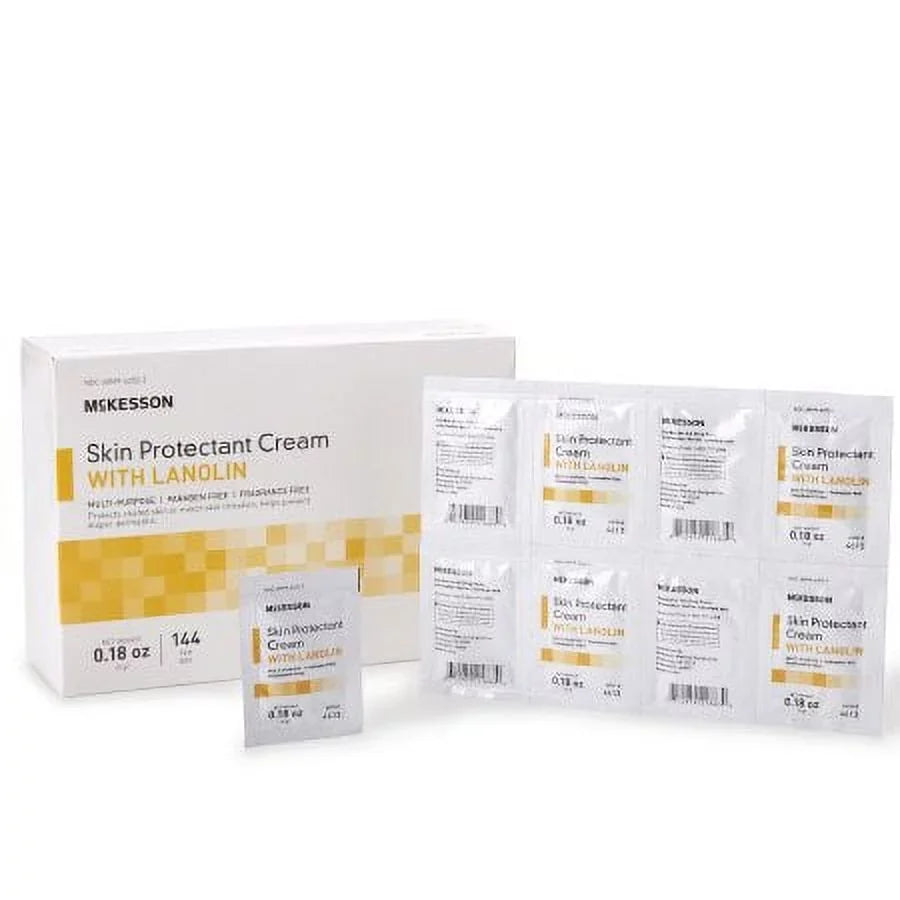 36 Protectant Skin Cream, 5 Packet Mckesson Lanolin PACKS Unscented Gram with Individual