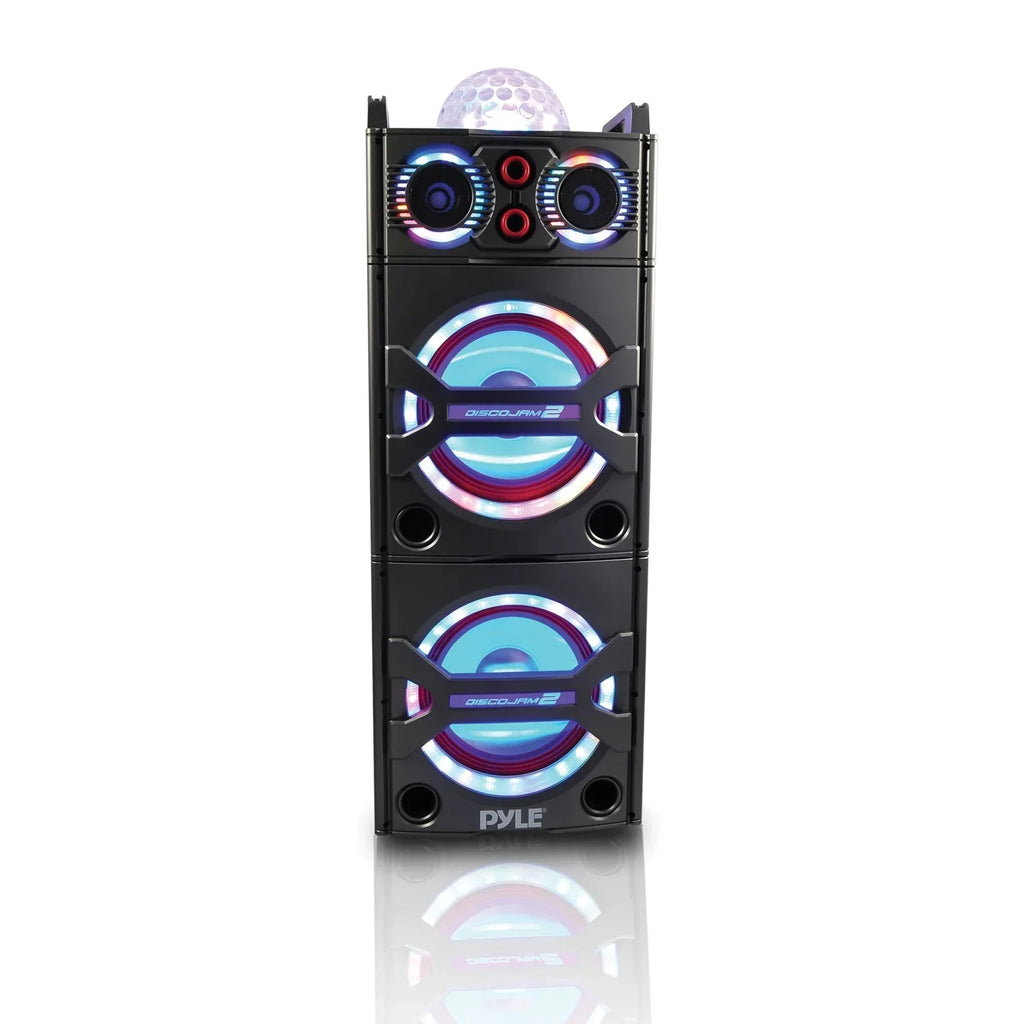 System Bluetooth Portable Party with PSUFM1043BT Flashing Speaker Lights Pyle
