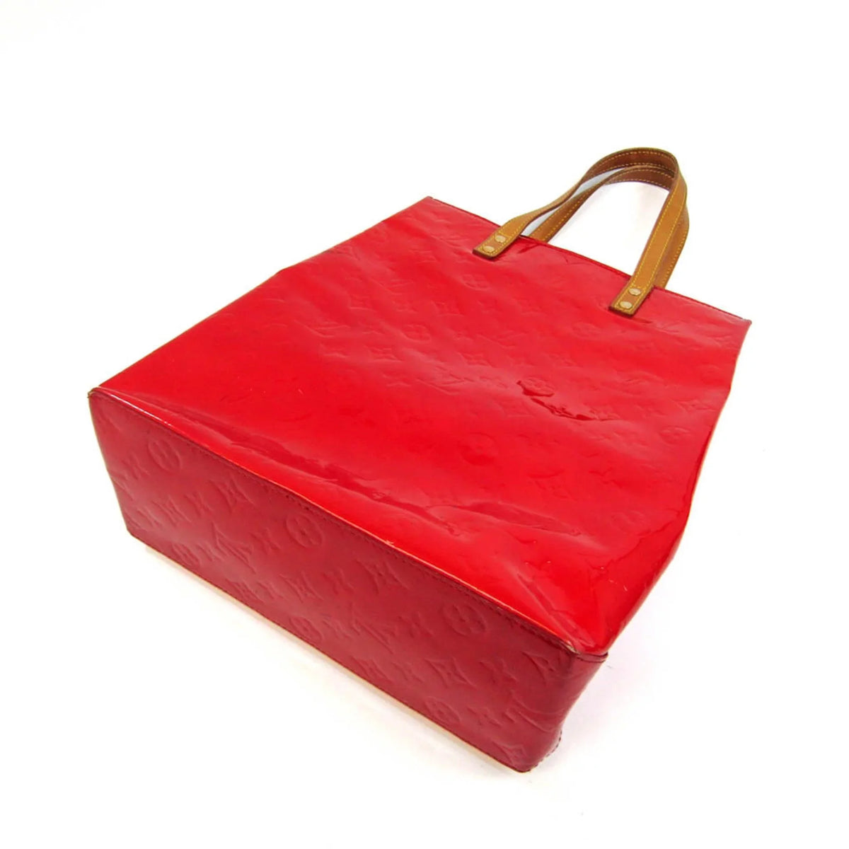 Louis Pre-Owned Handbag Women's (Good) Vernis Reade MM M91086 Rouge Monogram Vuitton
