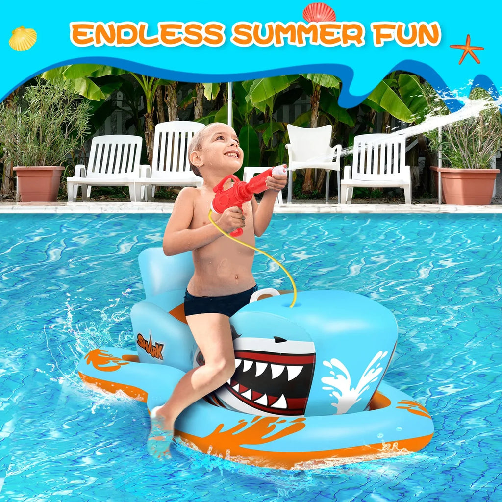 Waterpistol Kid Kids,Shark Girls Boys Pool for Ride-on 3-12 Game Pool Toys Floats Pool Age with for