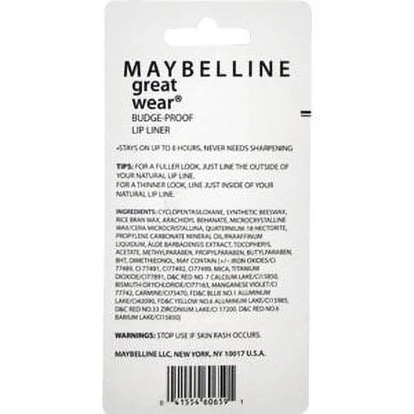 Liner Pencil. Pack Lip Maybelline 3 1 Budge - Great Wear Proof Brick