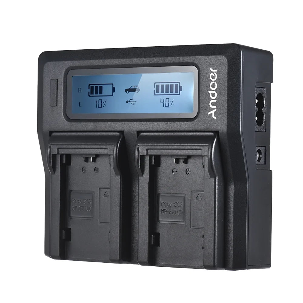 A9 A7SIII A7III Channel Tomshoo Dual NP-FZ100 Sony A7RIII Replacement Battery for LCD