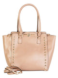 Vegan Gold Women Adult Bags Shopper Beaute Large Leather Studded Handbag (Taupe/Beige)