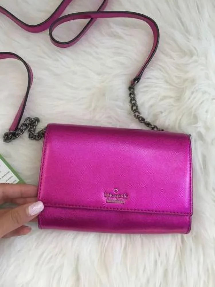 Crossbody Kate Bajarose NWT Pink Metallic Street Cedar Clutch Cami Bag Spade
