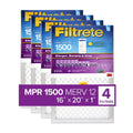 Filters MERV Filtrete Virus Smart 16x20x1, Air Furnace 4 Viruses, 1500 MPR, Filter, 12, Captures Bacteria, by Allergen, 3M, Bacteria & and Allergens, HVAC