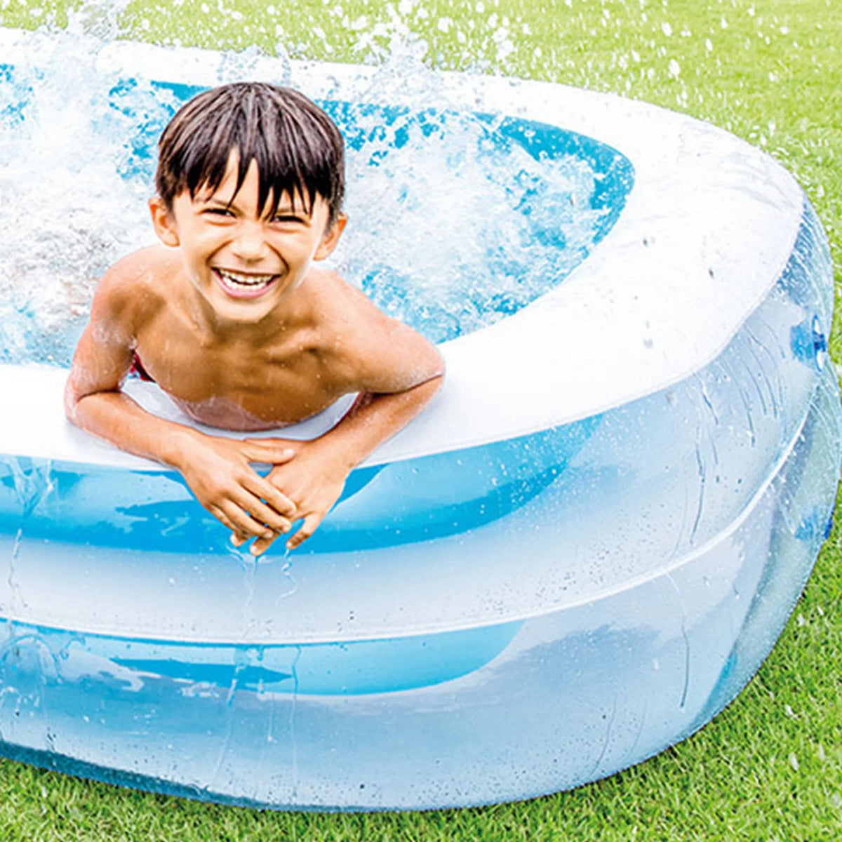 Blue with Center Play Swim Kool & x 8.5' Center, 5.75' White Intex Splash