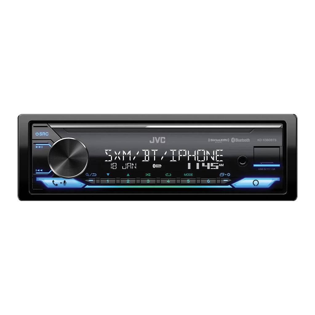 JVC Unit, Alexa KD-X380BTS Media Single-DIN Car SiriusXM In-Dash and Receiver Ready Digital with KD-X380BTS Bluetooth, Built-in,