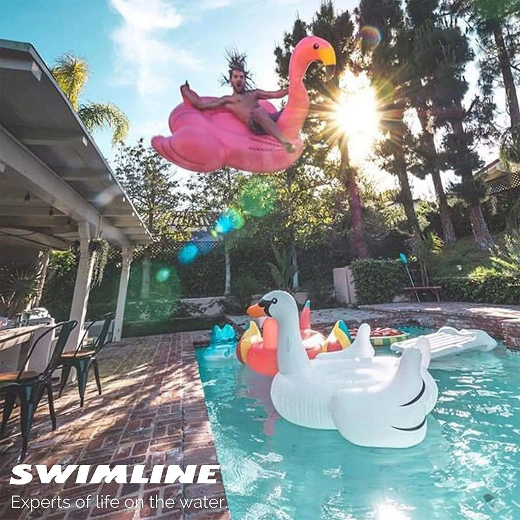 Big Swimming SWIMLINE Large Flamingo Float Lounge Wings Lounge Blow 90627 Party Beach Kids Rideable Stable Floatie Legs Pool Decoration Tube ORIGINAL Raft Up Summer Toys Ride-On Inflatable Giant W/