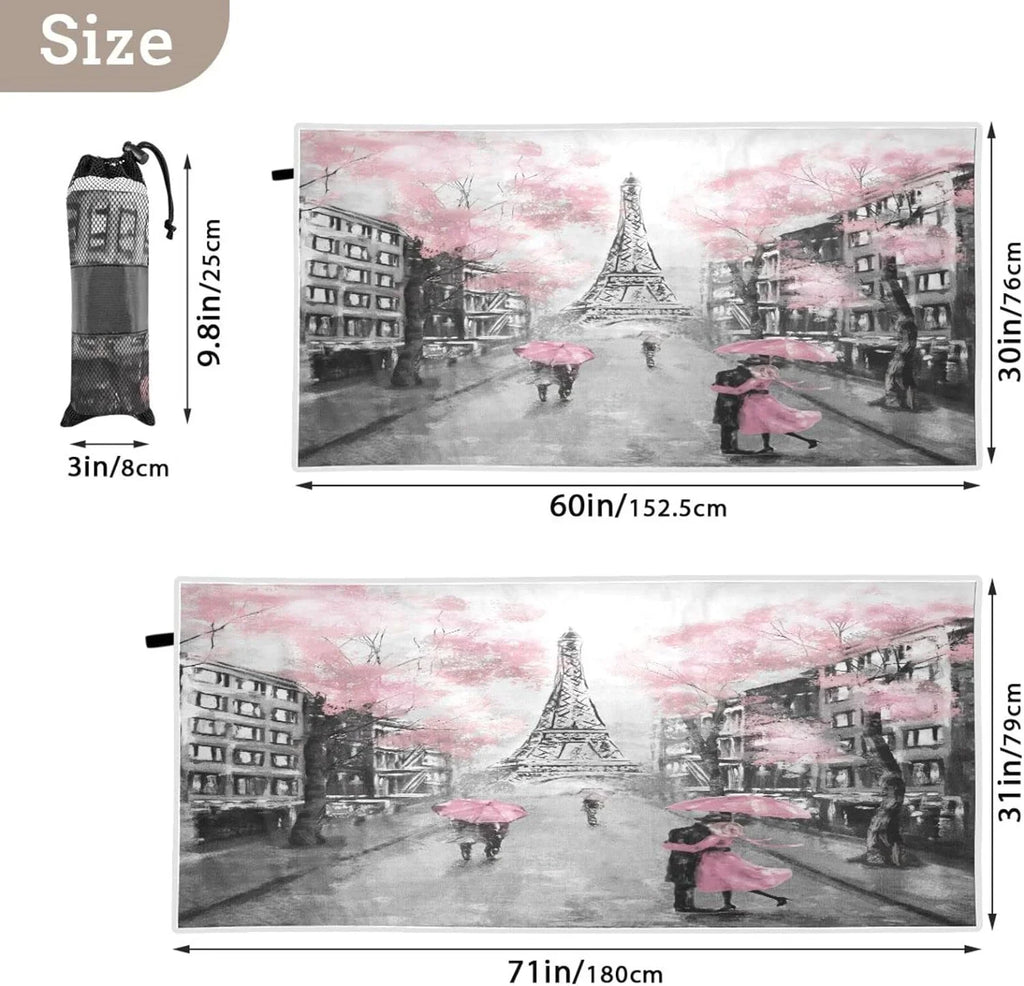 Thin Pool Bestwell Tower Free Blanket, Sand Microfiber Shower Bath Eiffel Paris 30”X60” Dry Lightweight Towel Romantic Oversized Towel Towel Multipurpose Towel, Quick Beach Swim Yoga