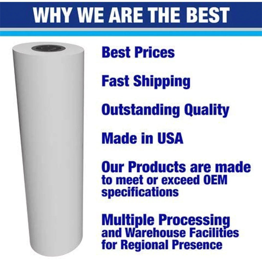 2" Core Paper 4 x Alliance Bright Wide Rolls Bond 20lb | Format | 24" CAD 150' | 92