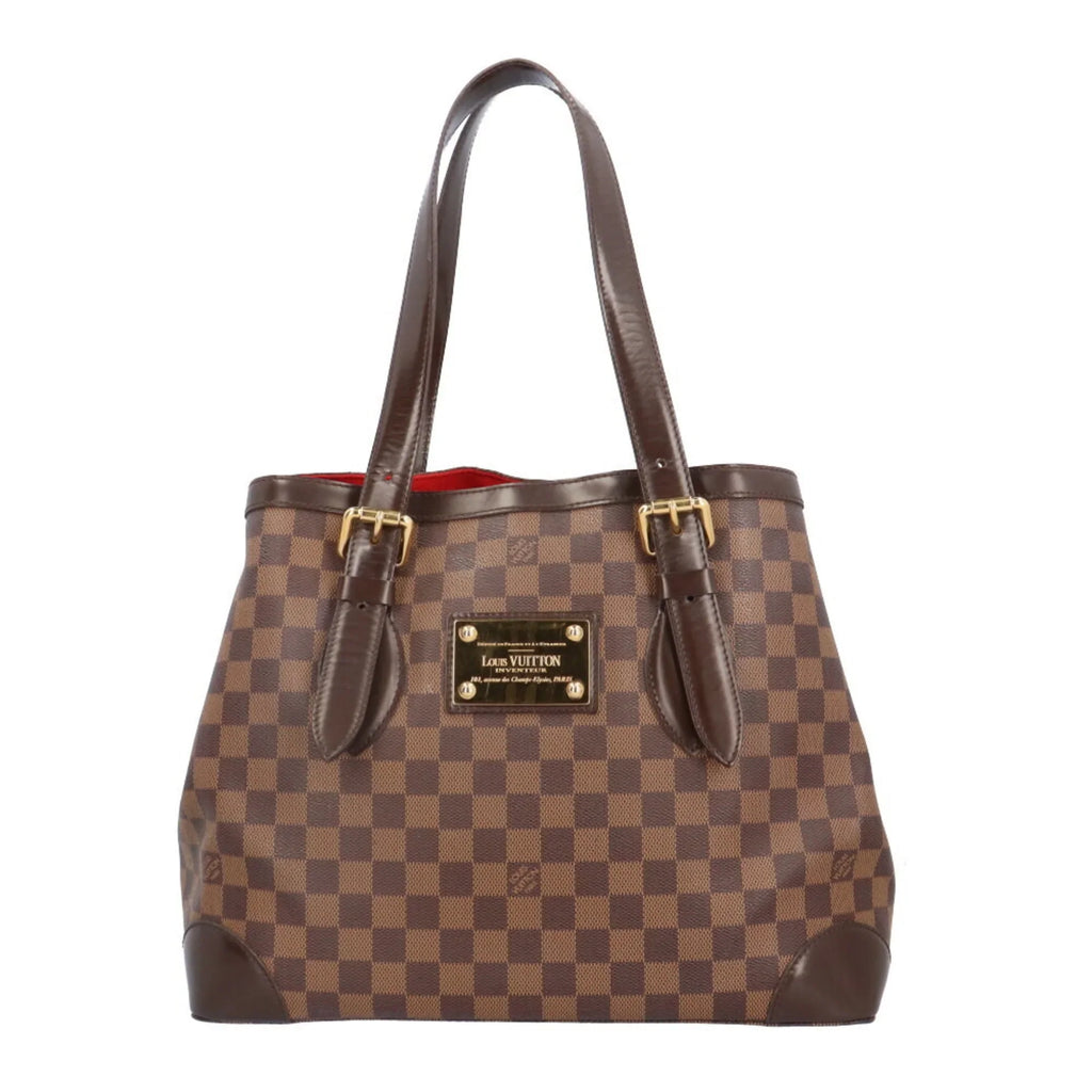 VUITTON Louis BRB03130000004147 Pre-Owned Shoulder N51204 LOUIS Damier MM (Good) Hampstead Women's Bag Vuitton Canvas Brown
